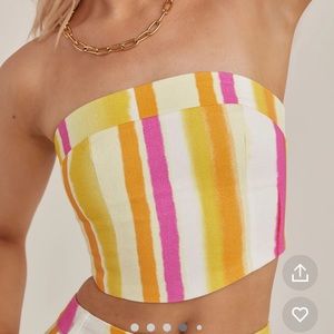 Peppermayo Refreshments Bustier Top - Sunset Stripe